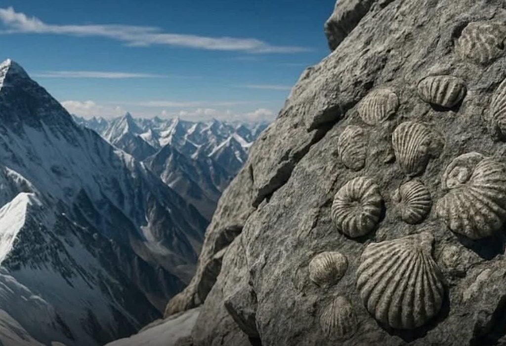 These fossils are proof that the rocks forming Everest's peak were once part of an ancient ocean called the Tethys Ocean